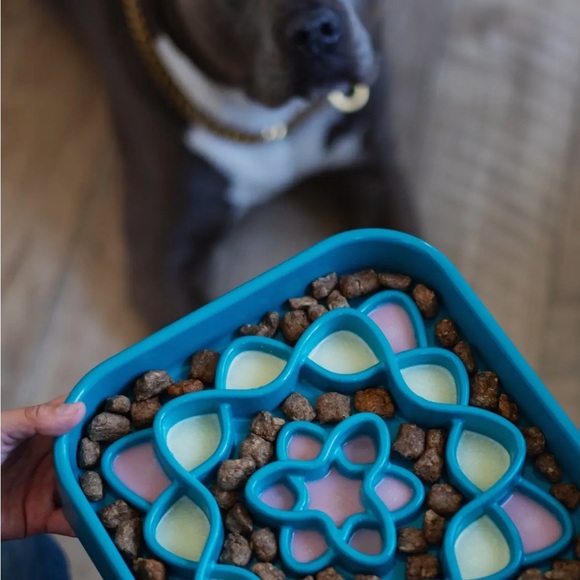 Interactive Slow Feeder Dog Bowl - Blue - Picture 8 of 8